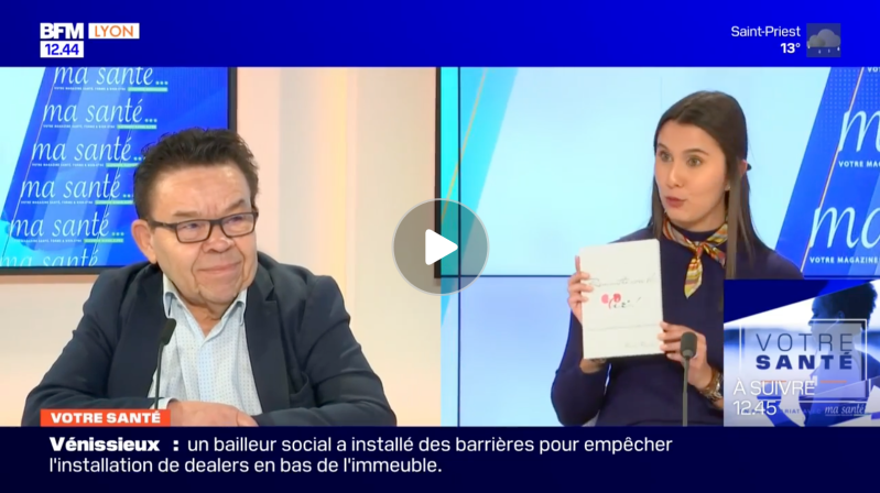 Rémi Reibel sur le plateau de BFM Lyon, émission Votre santé